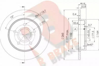 R BRAKE 78rbd23965 -  Тормозной диск